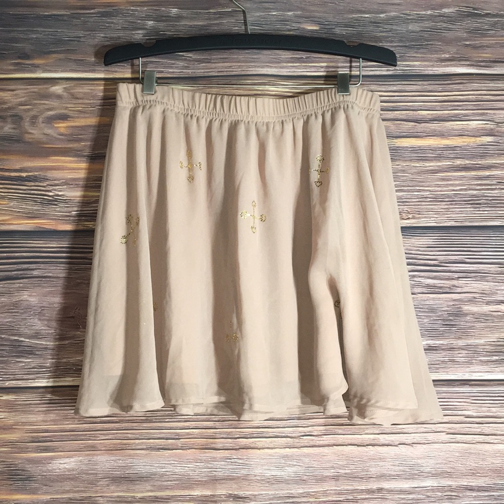 H&M peach nude circle skater skirt 12